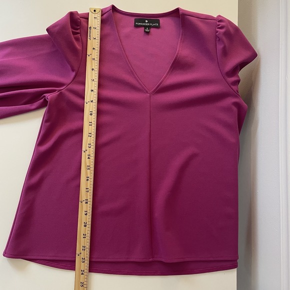 Tuckernuck Pomander Place Hollis Puff Sleeve V Neck Blouse Orchid Size S Career - Picture 11 of 11